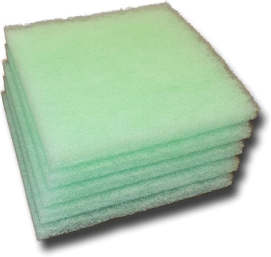 Lime Green Fine Filter Media, 1" Thick, 24" x 24" Pads, 5 Pack, Perfect for Aquariums, Ponds or Water Gardens, Made in USA