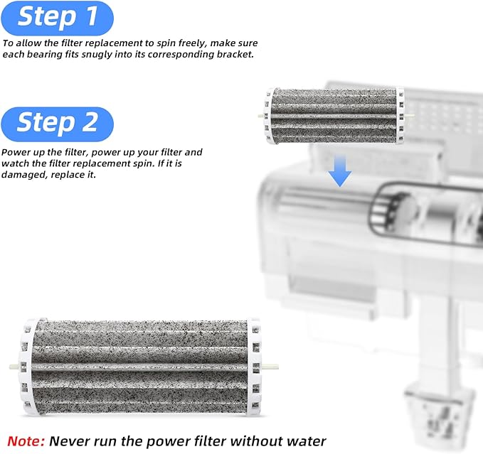 2pcs Aquarium Filter, Power Biowheel Filter Cartridge Replacement Assembly for Fish Tank Aquarium Parts Compatible with Penguin PRBW2350B