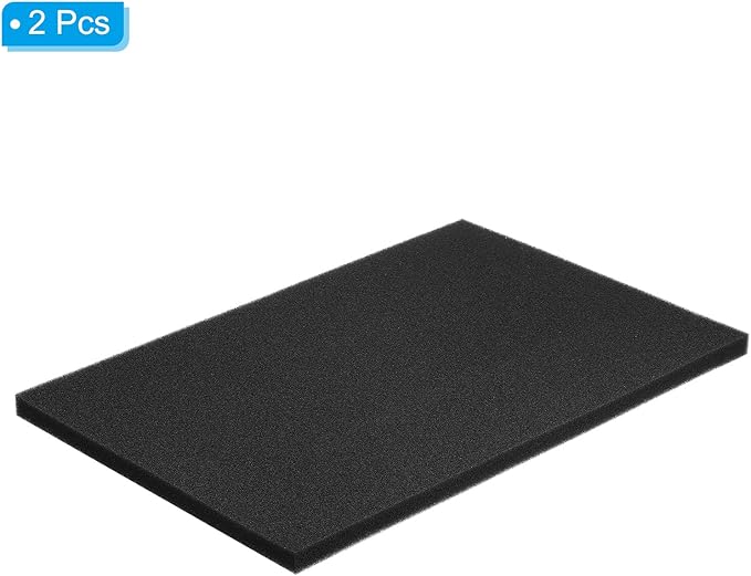PATIKIL 24" x 16" x 1" Air Conditioner Filter Replacement, 2 Pack RV AC Foam Filter Pad Washable Reusable for Air Conditioning Purifiers, Black