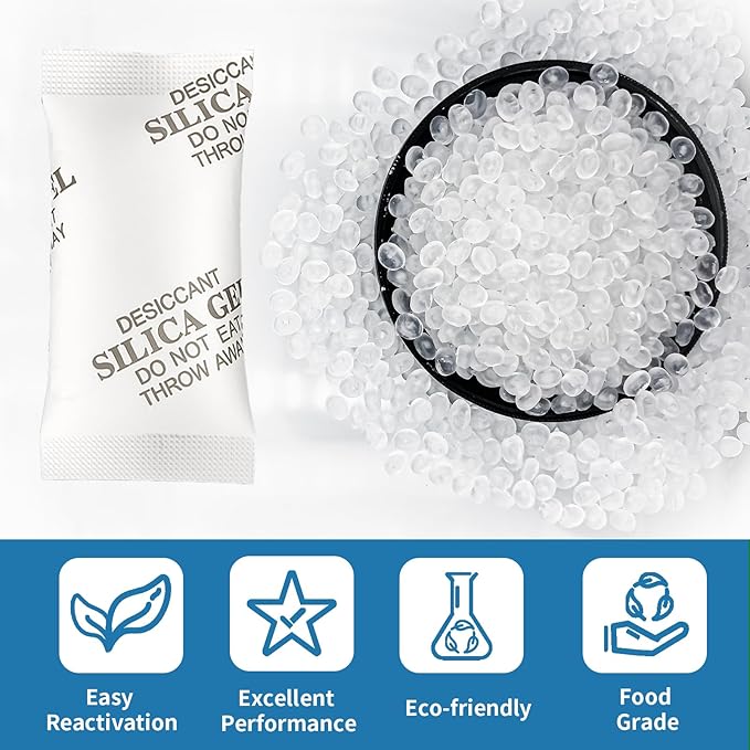 MakMeFre 500Gram(1Packet) Food Grade Moisture Absorbers Silica Gel Packs Desiccant for Moisture Storage Control
