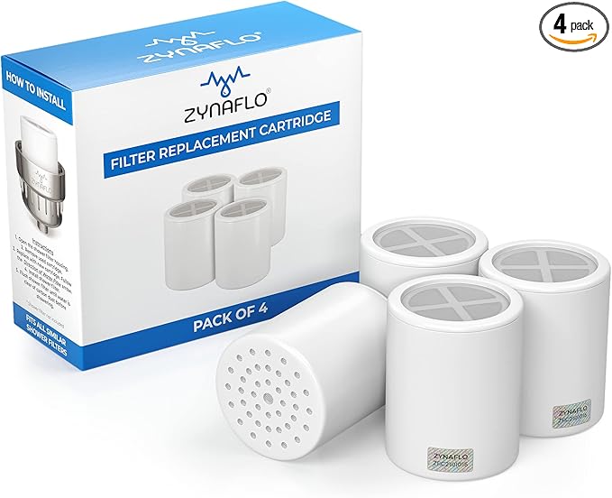 [4-Pack] ZYNAFLO Shower Filter Replacement Cartridge