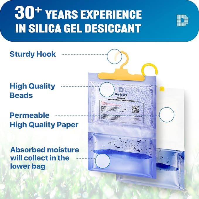 Dry & Dry 4 Pack[14 OZ] Premium Moisture Absorbers Dehumidifiers for Home Dehumidifier for Basement Dehumdifiers for Bedroom Small Dehumidifiers - Dehumidifiers Moisture Absorber