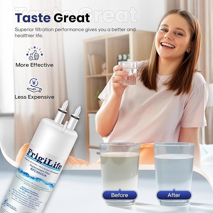 RFC6600A Refrigerator Water Filter Compatible with EDR3RXD1, Everydrop Filter 3, 4396841, 4396710, Kenmore 46-9083, 46-9030, 9030, 9083, KAD3RXD1, WHR3RXD1, 4PACK