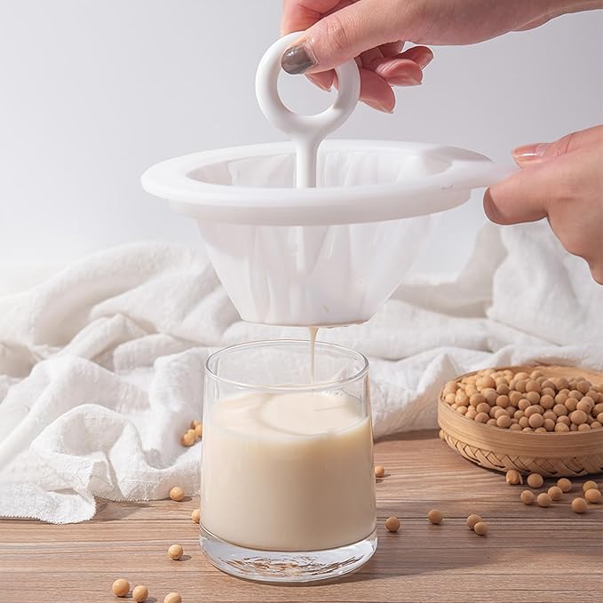 2 Pack Fine Nylon Mesh Strainer,Reusable Mesh Filter Bags for Filter NutMilk, Coffee, Milk, Butter, Juices and Fresh Cheese (200 Mesh)