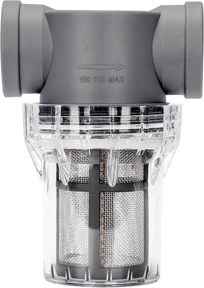 1'' Female NPT in-Line Strainer - Garden Hose Filter for High Pressure Washer, Sediment Filter with 30 Mesh Stainless Steel Screen (1'' 30 Mesh)