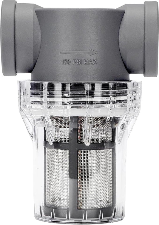 1'' Female NPT in-Line Strainer - Garden Hose Filter for High Pressure Washer, Sediment Filter with 30 Mesh Stainless Steel Screen (1'' 30 Mesh)