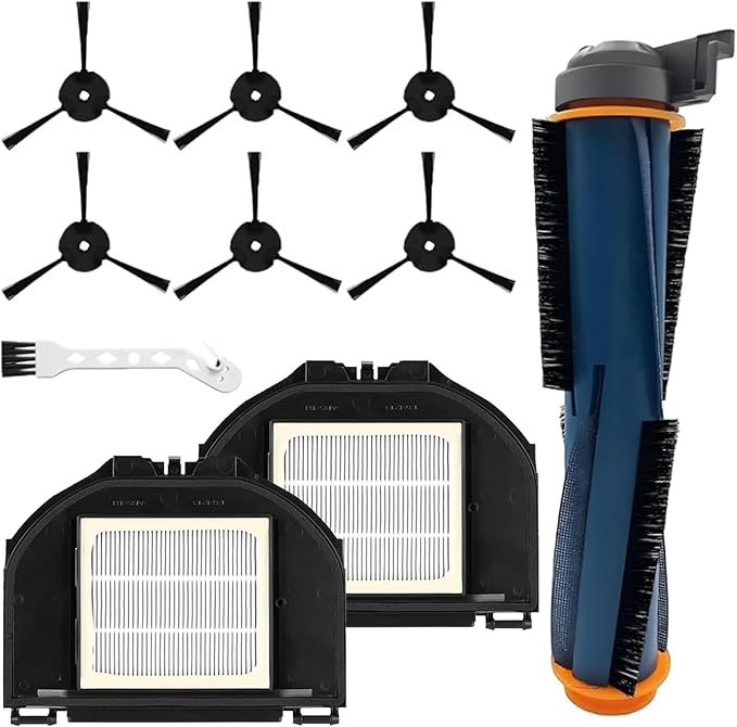 Vacuum Replacement Parts Accessories Kit Compatible With Shark RV2310AE Matrix Robot Vacuum Cleaner, 1 Main Brush, 2 HEPA Filters, 6 Side Brushes, 1 Cleaning Brush 10 Pack