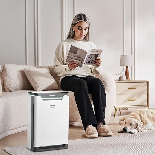 VEVOR Air Purifier with Humidifier, Covers Up to 2000 ft² in One Hour, HEPA 13 Filter, 36dB Quiet, Filters Up to 99.97% of Smoke, Dust, Pet Dander, 2 in 1 Air Cleaner for Home, Large Room, Bedroom