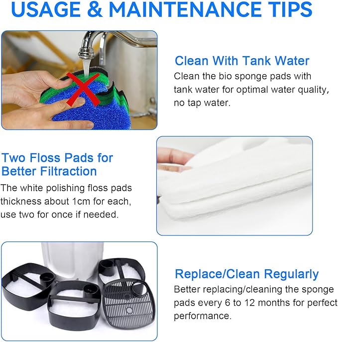 Canister Filter Pads Replacement for SUNSUN HW-304B/404B/704B/3000 CF500 Canister Filter Replacement for Aquarium Filter Pads Filter Media for SUNSUN，Aqua-TOP and Polar Aurora Canister Filter