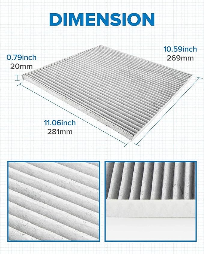 PHILTOP Cabin Air Filter, Replacement for CF11173, Altima(2007-2012), Maxima(2009-2014), Murano(2009-2014), Quest(2011-2017), Premium Cabin Filter with Activated Carbon Filter Up Dust Pollen Odor