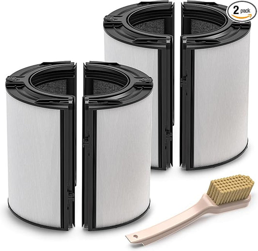 2 Pack 360° Glass HEPA + Activated Carbon Filter Replacement for TP09 TP07 TP06 TP04 TP10 TP4A TP7A HP04 HP06 HP07 HP09 HP10 HP4A HP7A PH01 PH02 PH03 PH04 PH3A DP04 Air Purifier, #965432-01
