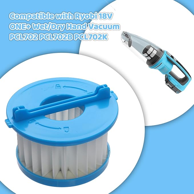 4 Pack A32F02 HEPA Filter Compatible with Ryobi 18V ONE+ Wet/Dry Hand Vacuum PCL702 PCL702B PCL702K