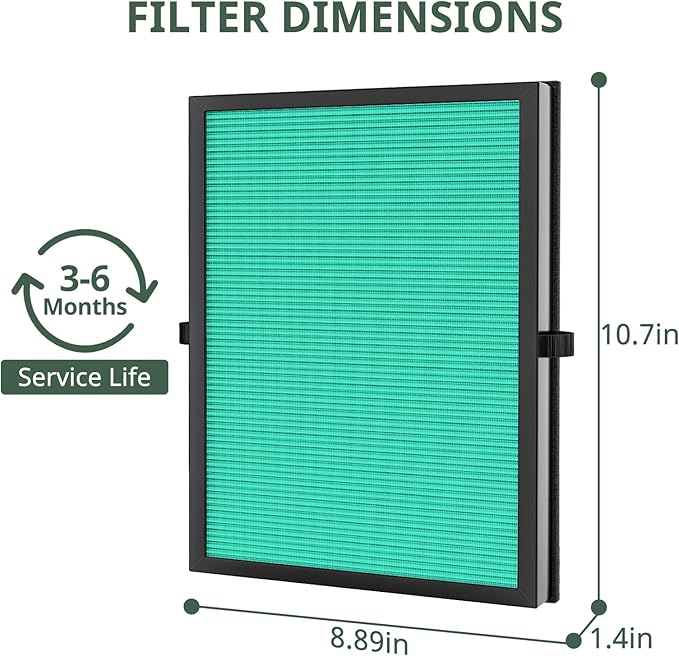 2 Pack MK-04 Air Fil-ter Replacement Compatible with MK-04 MG04JH Air Puri-fier, 4-in-1 High-Efficiency Pollen Pet Dander Hair HEPA Fil-ter Suitable- Pet Dander Version