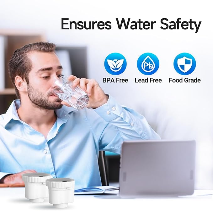 PUREPLUS Water Pitcher Filter Replacement For Epic, Seychelle, Aquagear water pitcher or dispenser, 150 gallons water pitcher filters, BPA Free, 2PACK