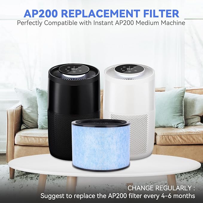 AP200 Air Fil-TER Replacement - Compatible with Instant® AP200 Air Purifier, Compare to F200 Filter, 4 in 1 Filtration H13 True HEPA Replacement filter, 2 Pack