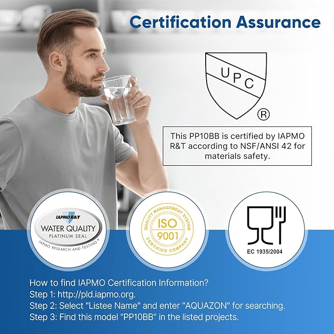 PUREPLUS 5 Micron 4.5" x 10" Whole House Water Filter Combo Kit with Sediment, KDF & Activated Carbon Block Filter, Replacement for RFC-BBSA, HD-950, WFHD13001B, WFHDC8001, FXHTC, GXWH40L,1PACK