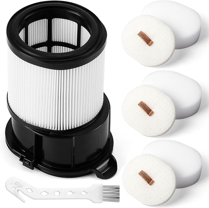 8 Pcs IP1251 IP3251 Filter Replacement Compatible with Shark Cordless PowerDetect Clean and Empty Lightweight Stick Vacuum, 1 Post-Motor Filter, 3 Pre-Motor Filter sets, 1 Cleaning Brush