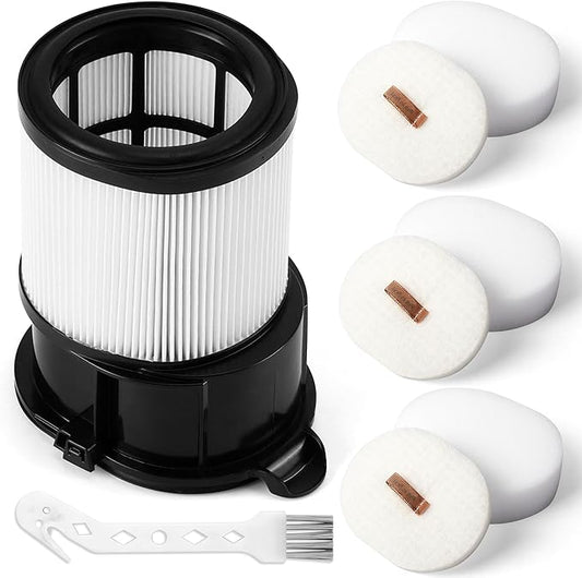 8 Pcs IP1251 IP3251 Filter Replacement Compatible with Shark Cordless PowerDetect Clean and Empty Lightweight Stick Vacuum, 1 Post-Motor Filter, 3 Pre-Motor Filter sets, 1 Cleaning Brush