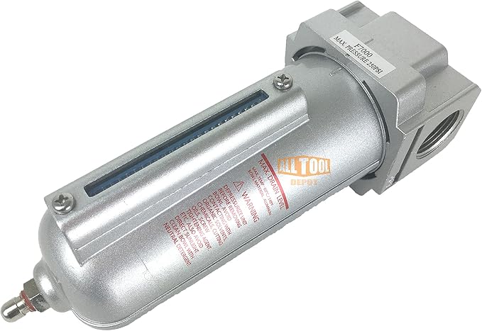 3/4" NPT HEAVY DUTY Industrial Grade Particulate Filter/Water Trap For Air Compressor Compressed Air Lines, 5u With Metal Bowl (MANUAL DRAIN)