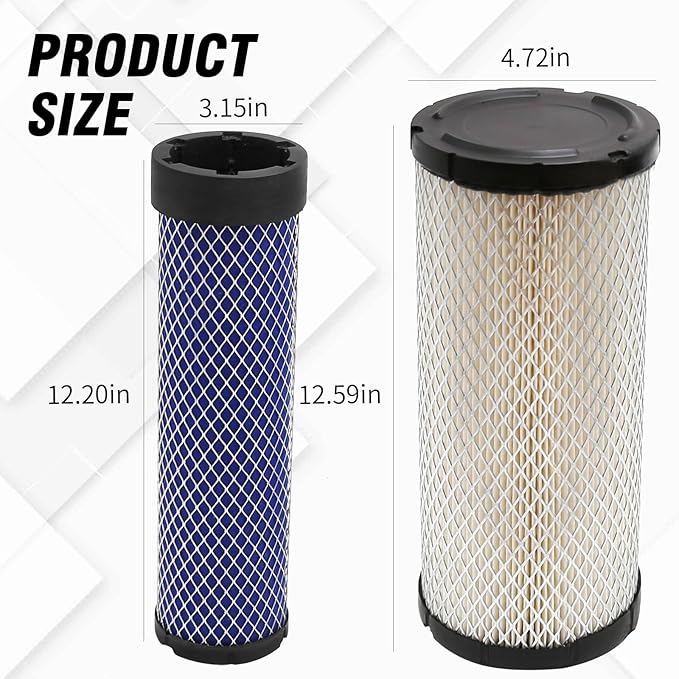 R1401-42270 R2401-42280 Air Filter, Skid Steer Air Filters, Replacement for Kubota KX121-3 KX121-3S KX161-3 KX161-3S L48 M4700 M4800 M4900 M5400 M5700 MX4700 MX5000 MX5100 MX5200 R420 R520