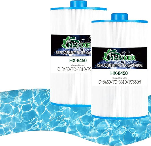 C-8450 Spa Filter Cartridge Replaces for Filbur FC-3310, PCS50N, 100593, 3301-2261, 80501 Maax Spas/Coleman Spas, 50 sq.ft Hot Tub Filter, 2 Pack