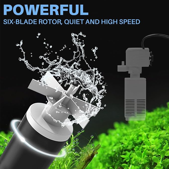 Aquarium Filter - Fish Tank/Turtle Tank Pumps & Filters for 50 to 150 Gallon Tank, Adjustable Oxygenation Amount and Direction (20W for 50~150 Gallon (Medium Sized ）)