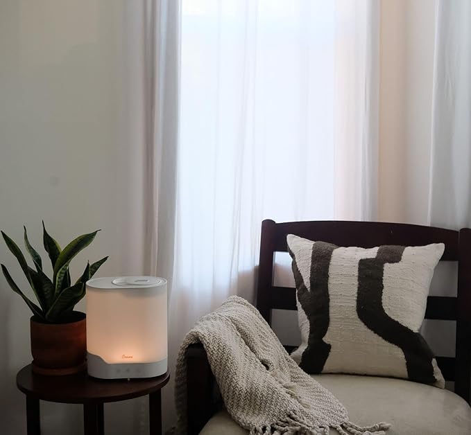 Crane 0.7 Gallon Top Fill Cool Mist Humidifier and Aroma Diffuser, with Color-Changing Night Light and Aroma Diffuser Function, Humidifier For Bedroom, Office or Nursery