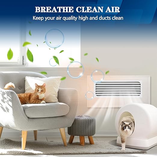 MERV 8 Air Vent Filters, 16" x 120"Cut to Fit Air Filter Material (80+ Filters),Electrostatic Triple Vent Filter for Floor, Ceiling, HVAC Furnace Vents, Includes 48 Adhesive Hook Tape