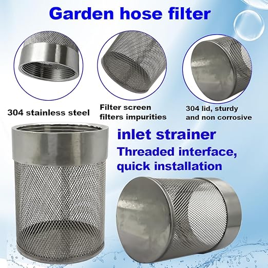 1.5inch SUS304 Stainless Steel Filter Head with Internal Thread Diameter of 46mm Connected to DN40 1.5" Water Pipe Filter Used to Remove Debris and Reduce Solid Entry