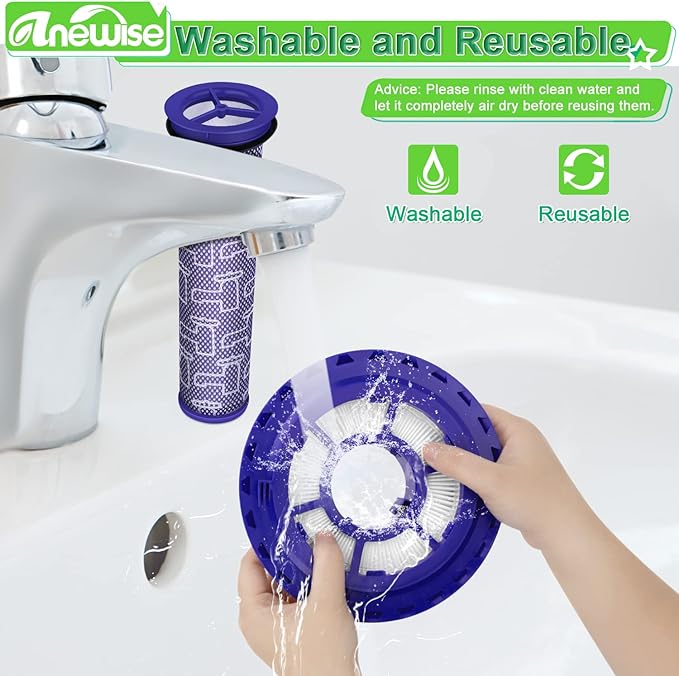 Filter Replacements for Dyson DC41, DC65, DC66, UP13, UP20 Multi Floor, Ball and Animal Vacuum, 2 Post Filters & 2 Pre Filters, Replaces Part # 920769-01 & 920640-01