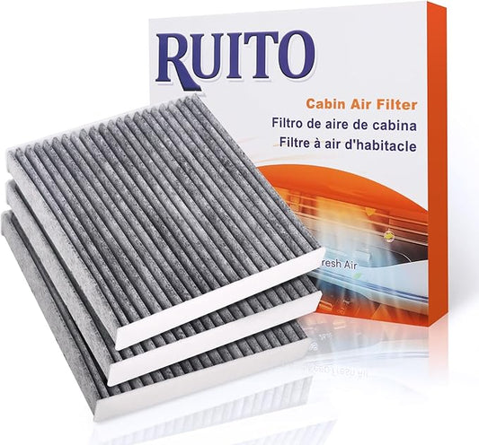 RUITO Cabin Air Filter, Compatible with Accord, Civic, Odyssey, Passport, CR-V, Pilot, Ridgeline, ILX, MDX, TSX, RDX, RLX, TLX, TSX, ZDX, CSX, TL, Replacement for CF10134, CP134