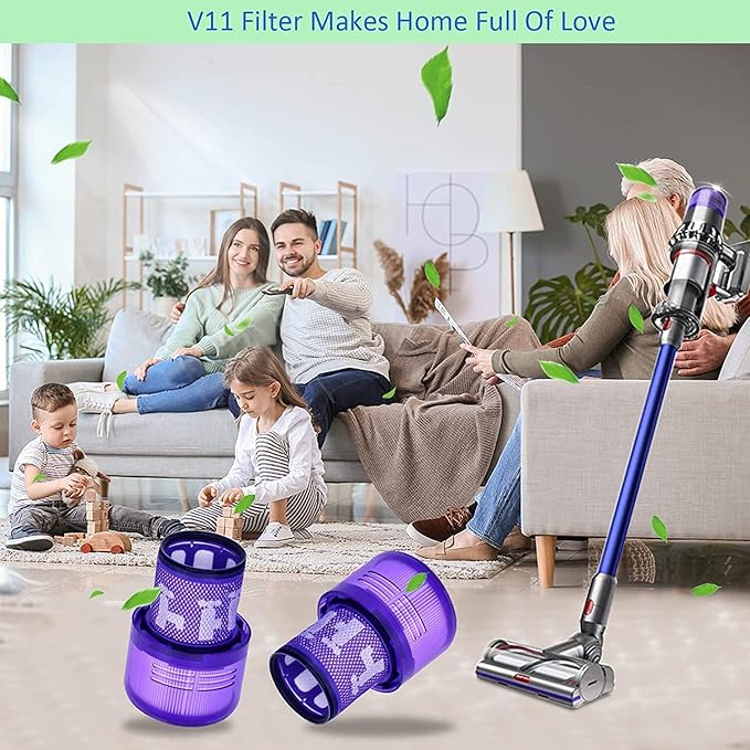 for Dyson V11 Torque Drive Cordless Vacuum Cleaner Replacement Filters Parts, Compatible with Dyson V11 SV14 Animal and V15 Detect Cordless Vacuum Models Filter, Part No.970013-02, 3 Pack