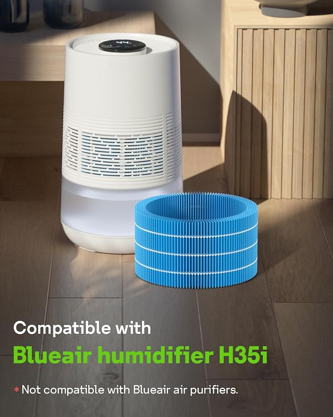 2 Pack H35i Humidifier Wick Replacement Filter Compatible with Blueair Smart Humidifier, Soothing Water Vapors Through Particle & Mineral Capture