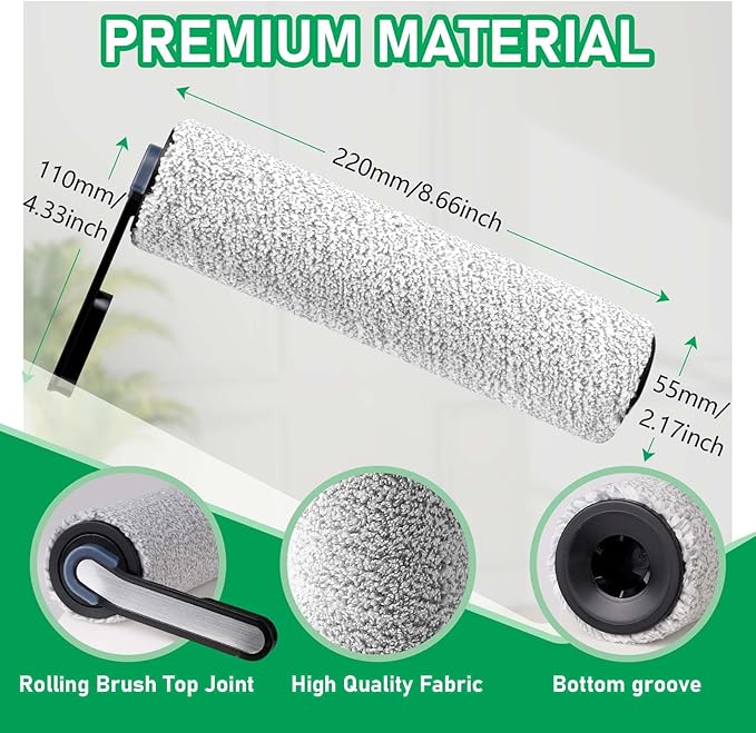 Only Floor ONE S5Combo Roller Brush Replacement and Vacuum Filter Kit Compatible with Tineco Floor ONE S5Combo Smart Wet Dry Vacuum Replacement Parts,2 Roller Brushes,2 HEPA Filters,1 Cleaner Brush