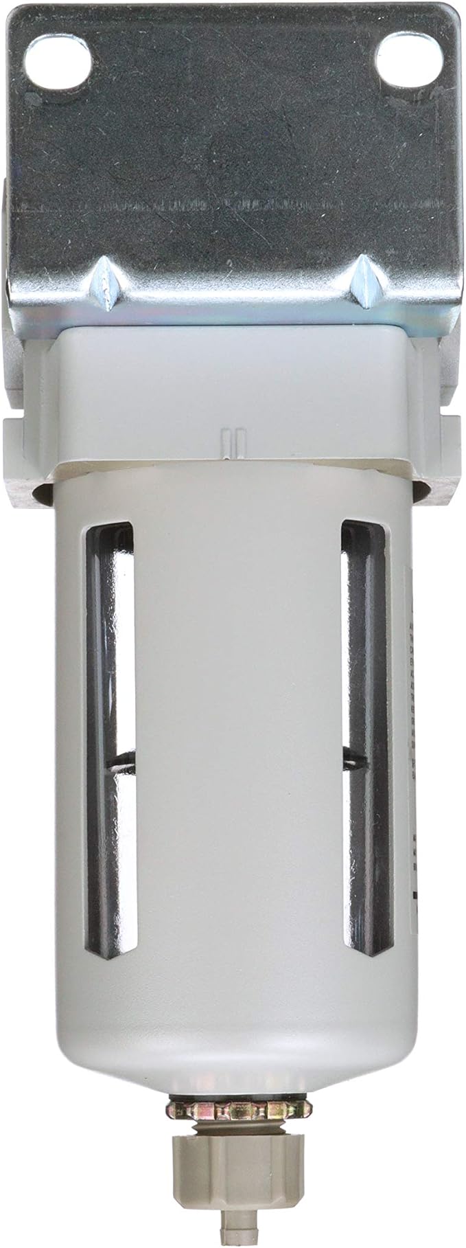 PneumaticPlus SAF400-N04B Compressed Air Particulate Filter 1/2" NPT, 10 Micron Element, Poly Bowl, Manual Drain, Bracket