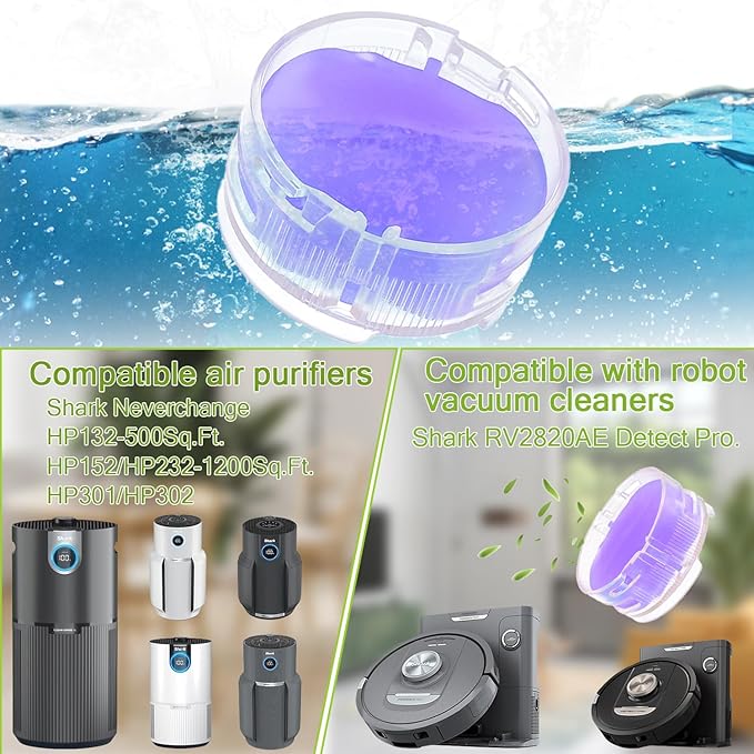 Odor Neutralizer Cartridge Replacement for Shark AZ3000 AZ3002 HZ3000 HZ3002 HZ702 IZ862H IZ562H ZD550 ZU102 LA702 Odor Elimination Replacement 1541FC3000(Pack of 4pcs,Lavender)