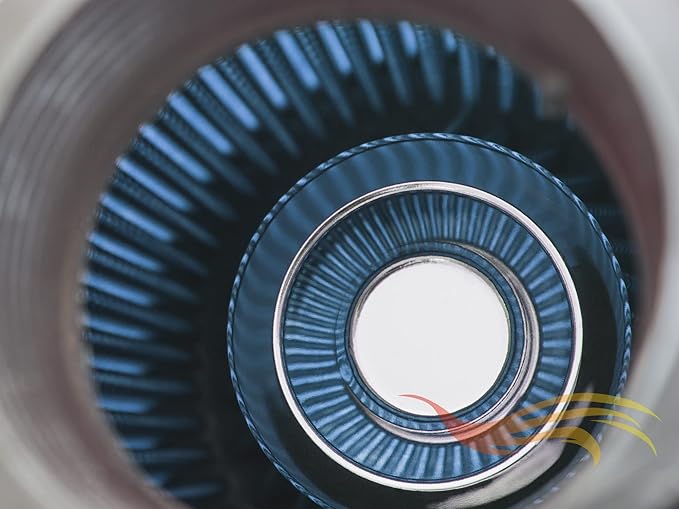 BLUE 6" 152 mm Inlet Short Truck Cold Air Cone Replacement Performance Washable Clamp-On Dry Air Filter (6" Tall)