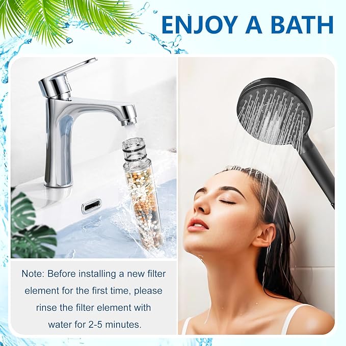 Replacement Handheld Shower Filter Compatible with SR SUN RISE Shower Handheld, Hard Water High Efficiency Filter 3 Pcs