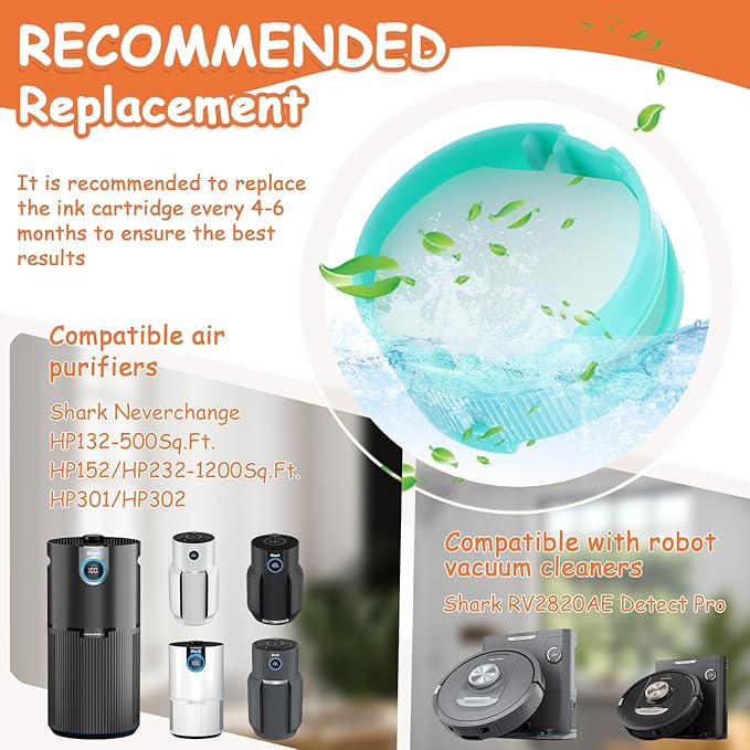 4Pack Odor Neutralizer Replacement Cartridge fit for Shark AZ3000 AZ3002 HZ3000 IZ862H IZ562H ZD550 ZU102 LA702 Odor Elimination Replacement 1541FC3000(Lemon/Bluebell/Lavender/Original)