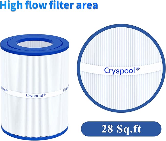 Cryspool® PDM28 Filter Compatible with Spa Filter Aqua Crest PDM28 461273, Dream Maker, 28 Sq. Ft Spa Filter Cartridge, 2 Pack
