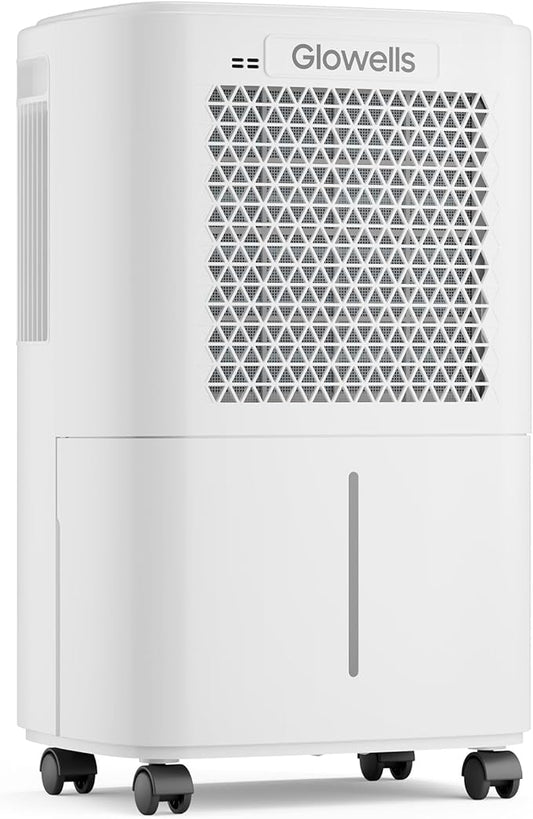 1500 Sq.Ft Dehumidifier for Basement with Drain Hose, Glowells 25 Pints Dehumidifiers for Home Large Room Bathroom Bedroom,3 Modes, Smart Humidity Control (25 Pints)