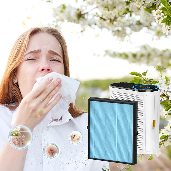 2 Pack MK04 Air Filter Replacement Compatible with AROEVE MK04 MG04JH Air Puri-Fier, 4-in-1 High-Efficiency Filter Suitable for Dust, Pet Dander, Smoke, Pollen,Standard Version