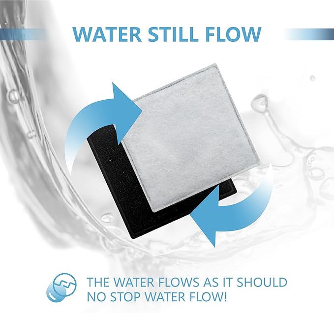 12 Pack Cat Water Fountain Replacement Charcoal Filters Square Compatible with Petsafe Premier Pet Fountain Filters 2.5 Inches, for Aqua Cube Catit Mini Flower Pet Fountains