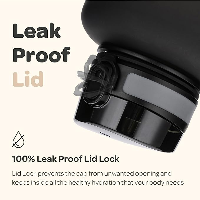 Hydracy Water Bottle with Time Marker -Large BPA Free Water Bottle & No Sweat Sleeve -Leak Proof Gym Bottle with Fruit Infuser Strainer & Times to Drink -Ideal for Fitness Sports & Outdoors