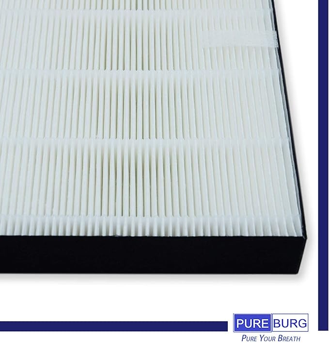 PUREBURG Replacement Filter Compatible with Sharp FP-F60UW FP-F60U-W Air Purifier # FZ-F60HFU FZ-F60DFU, H13 HEPA + Activated Carbon Filter Air Clean VOCs