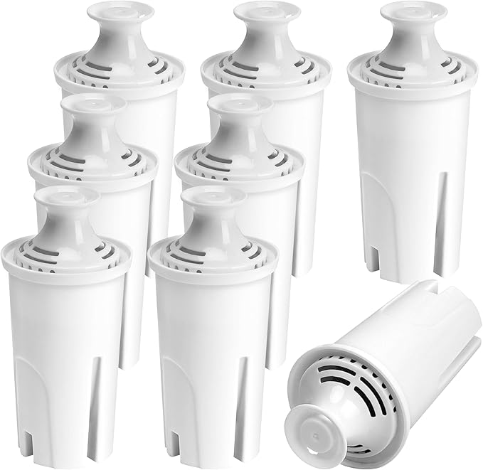 Water Filter Replacement for Brita Stand Pitchers,8 Packs Water Filters Fit for Brita OB03, Classic 35557, Mavea 107007 by APPLIANCEMATES