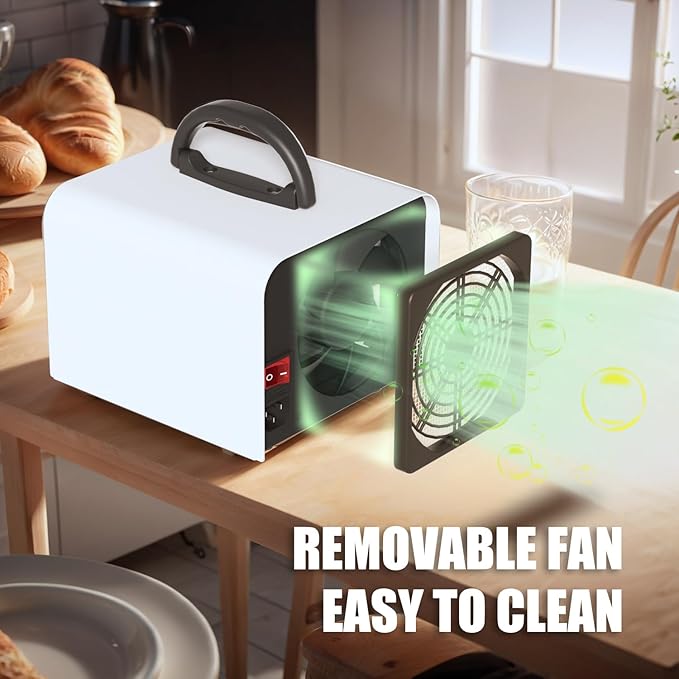 Ozone Generator 90,000mg/h for Up to 6,000 Sq Ft, High-Capacity Commercial Ozone Machine with Timer, Portable Air Purifier & Deodorizer for Home, Basement, Smoke, Pets, Car, Office