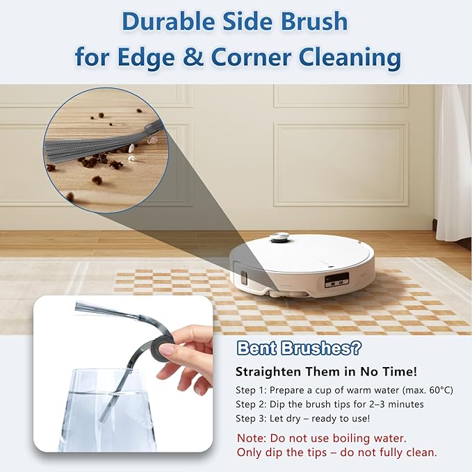 Accessories Kit for Roborock QV 35A/QV 35S Robot Vacuum, 2 Main Brush Roller, 4 Hepa Filters,4 Mop Pads, 4 Dust Bags, 6 Side Brush, 22 Pack Replacement Parts