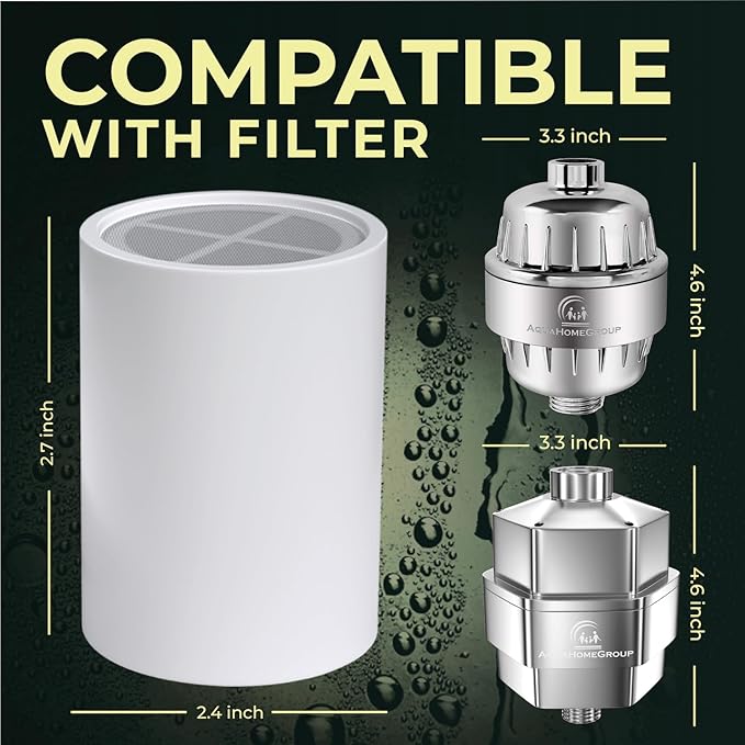 AquaHomeGroup Vitamin C + E + A Shower Filter Replacement Cartridge with Aroma Granules (Lemon) - Removes Chlorine, Supports Skin & Hair Health - Compatible with Similar 15 20 Stage Filters