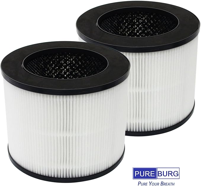 PUREBURG Replacement Filter Compatible with MOOKA & KOIOS EPI153 EP1153 EPI-153 EP1-153 Air Purifier,2-Pack H13 HEPA Activated Carbon 2-IN-1 4-Stage Filtration Air Clean VOCs